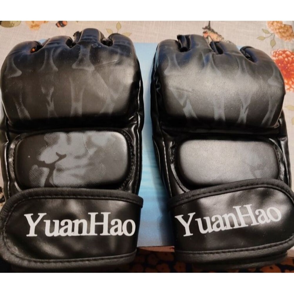 Men's Yuan Hoa Black Work Kick Boxing Gloves